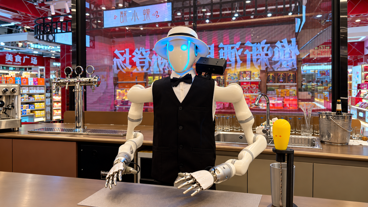 M-Cyber Shaker正式上岗上海第一食品酒区 | 眸深智能携手光明商业供应链探索机器人服务新场景